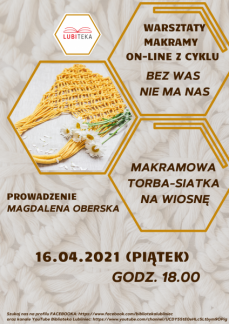 BEZ WAS NIE MA NAS - MAKRAMOWA TORBA-SIATKA  NA WI